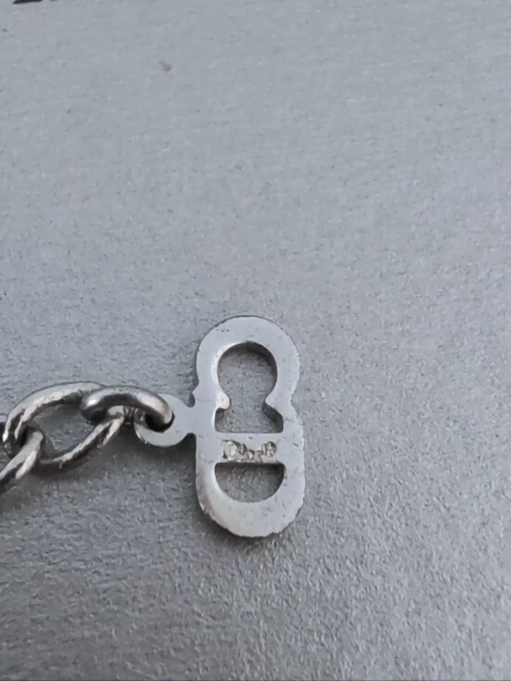Dior Y2K vintage paperclip bracelet J'Adore Dior pave medallion adjustable w/COA